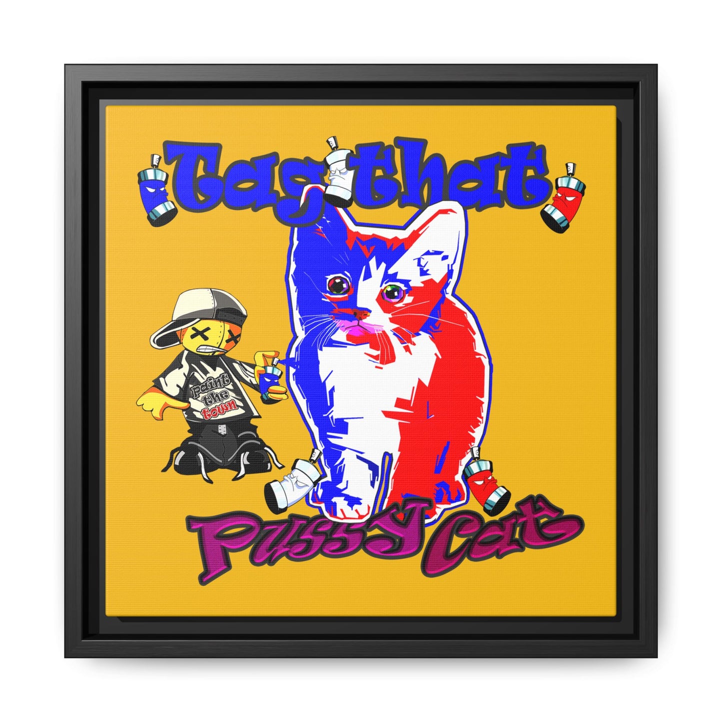 tag that - framed canvas art (yellow)
