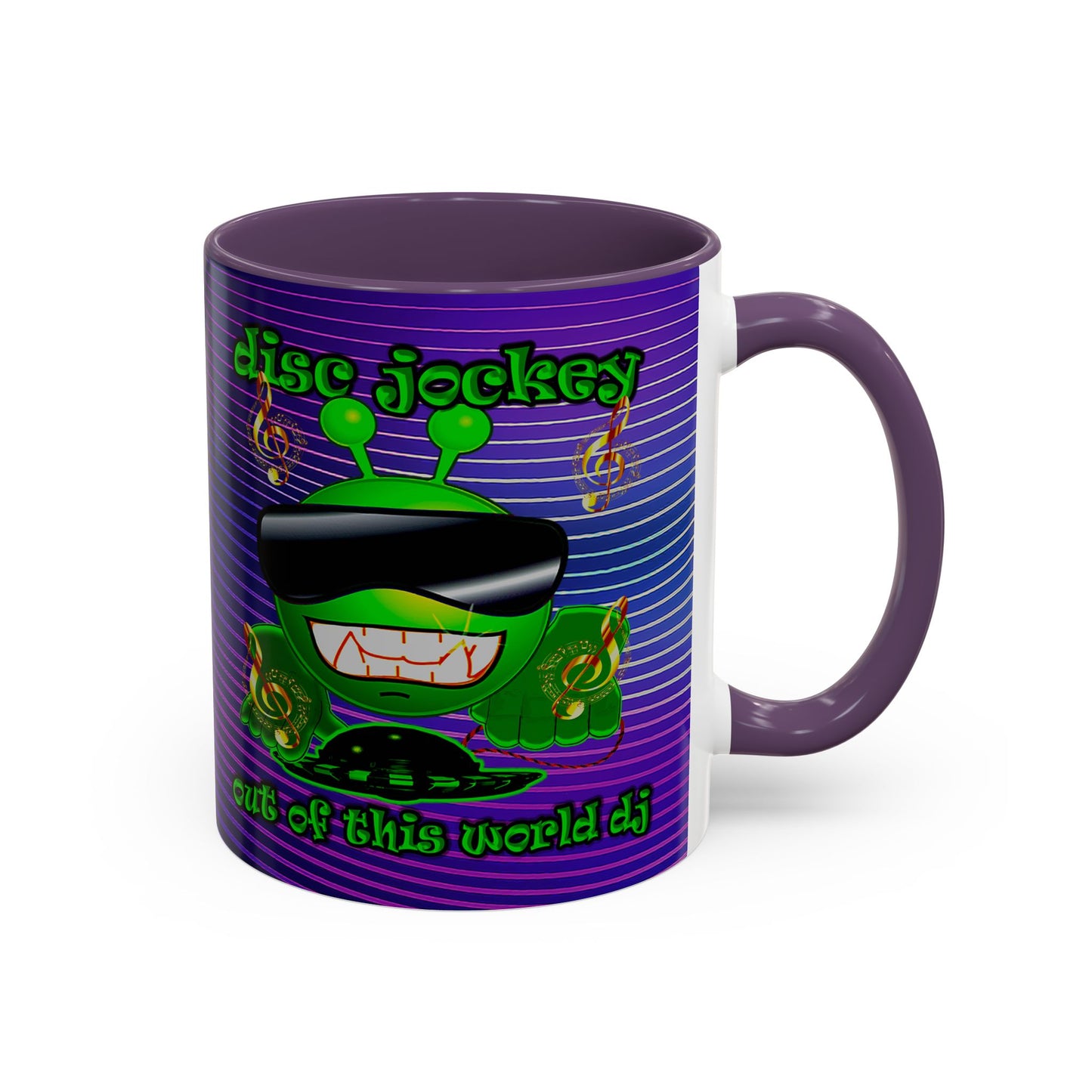 disc jockey - Accent Mug (purple wave)