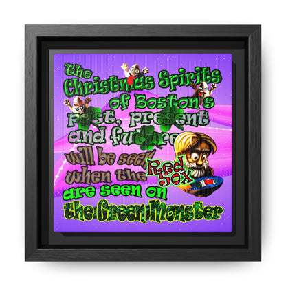 christmas spirits of boston - framed canvas art (purple-pink wave)