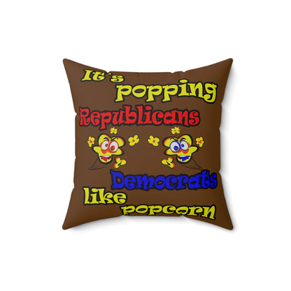 popping like popcorn - Faux Suede Square Pillow - (brown)