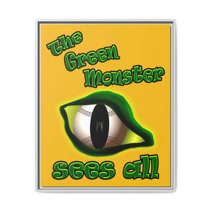 green monster - framed canvas art (yellow)