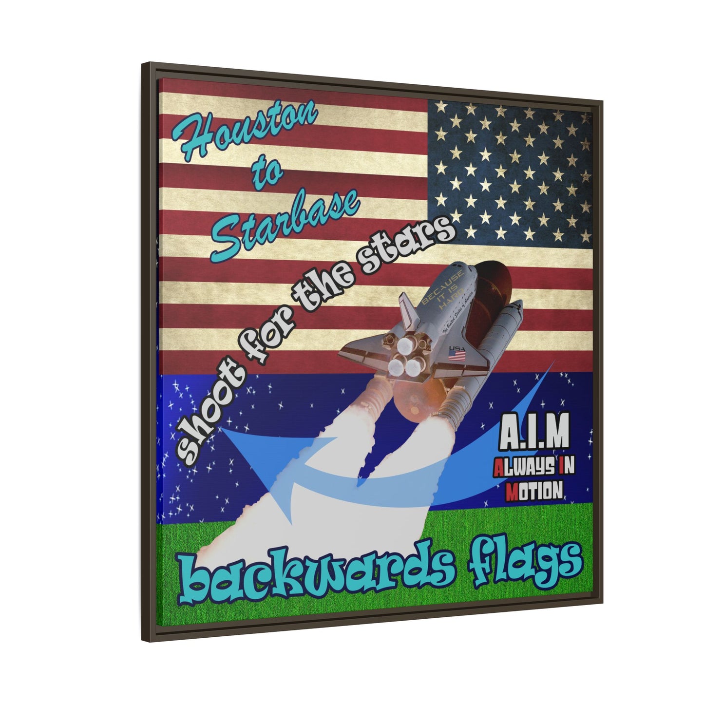 shoot for the stars - framed canvas art ('snoops' background)
