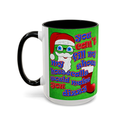 santa's shoes - Accent Mug (green turf)