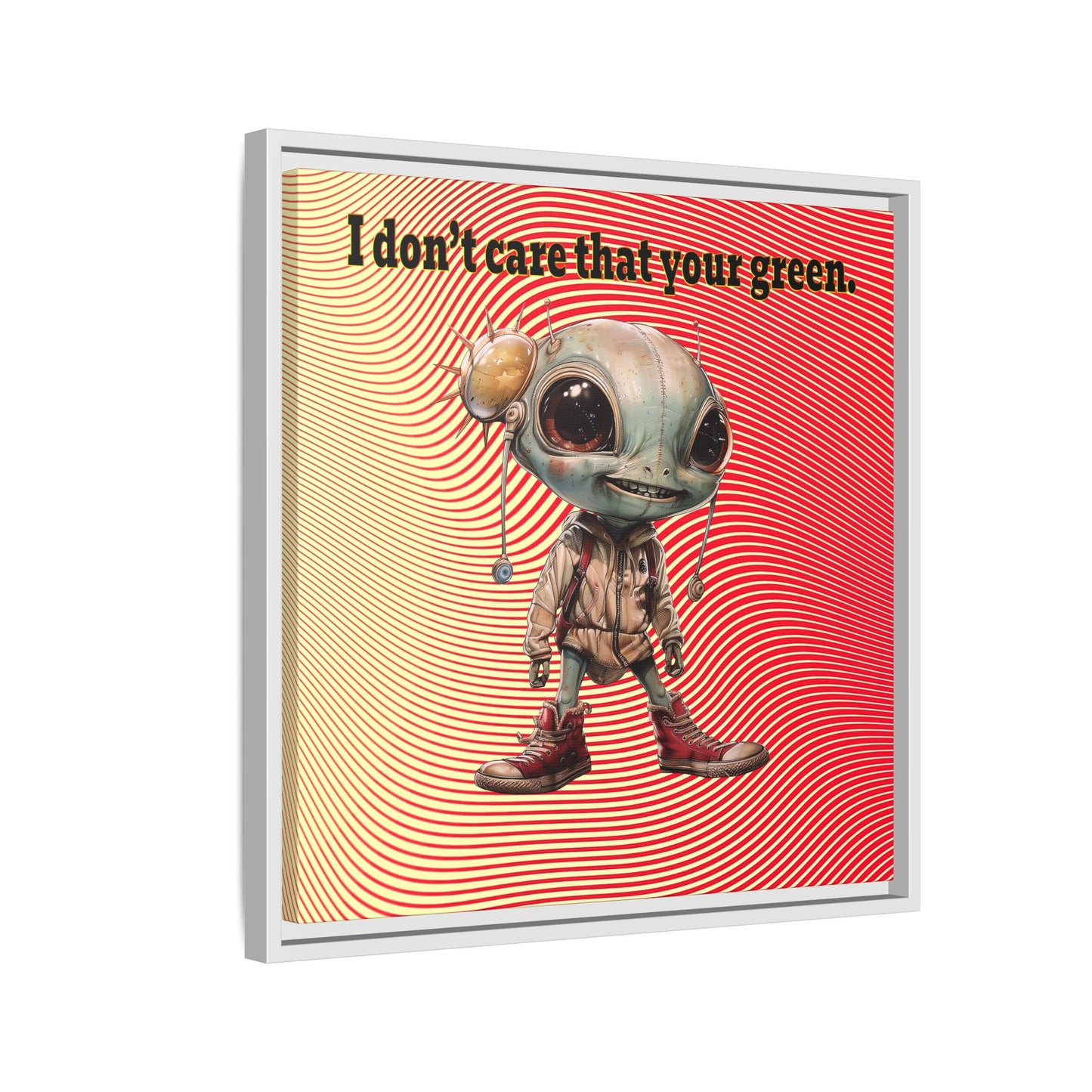 I don't care that your green - framed canvas art (yellow-orange wave)