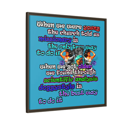 doggystyle - framed canvas art (turquoise)