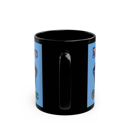 em cee squared - Black Mug (light blue)