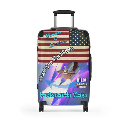 shoot for the stars - Suitcase (grey-pink wave)