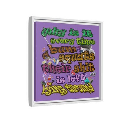 the bum's shit - framed canvas art (light purple)