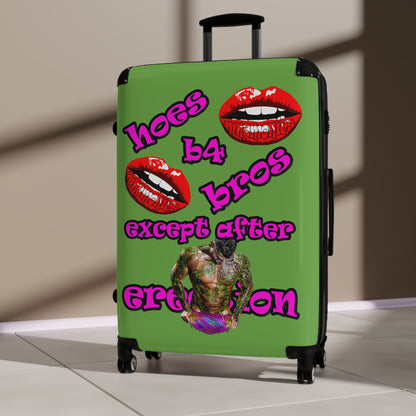 hoes b4 bros - Suitcase (green)