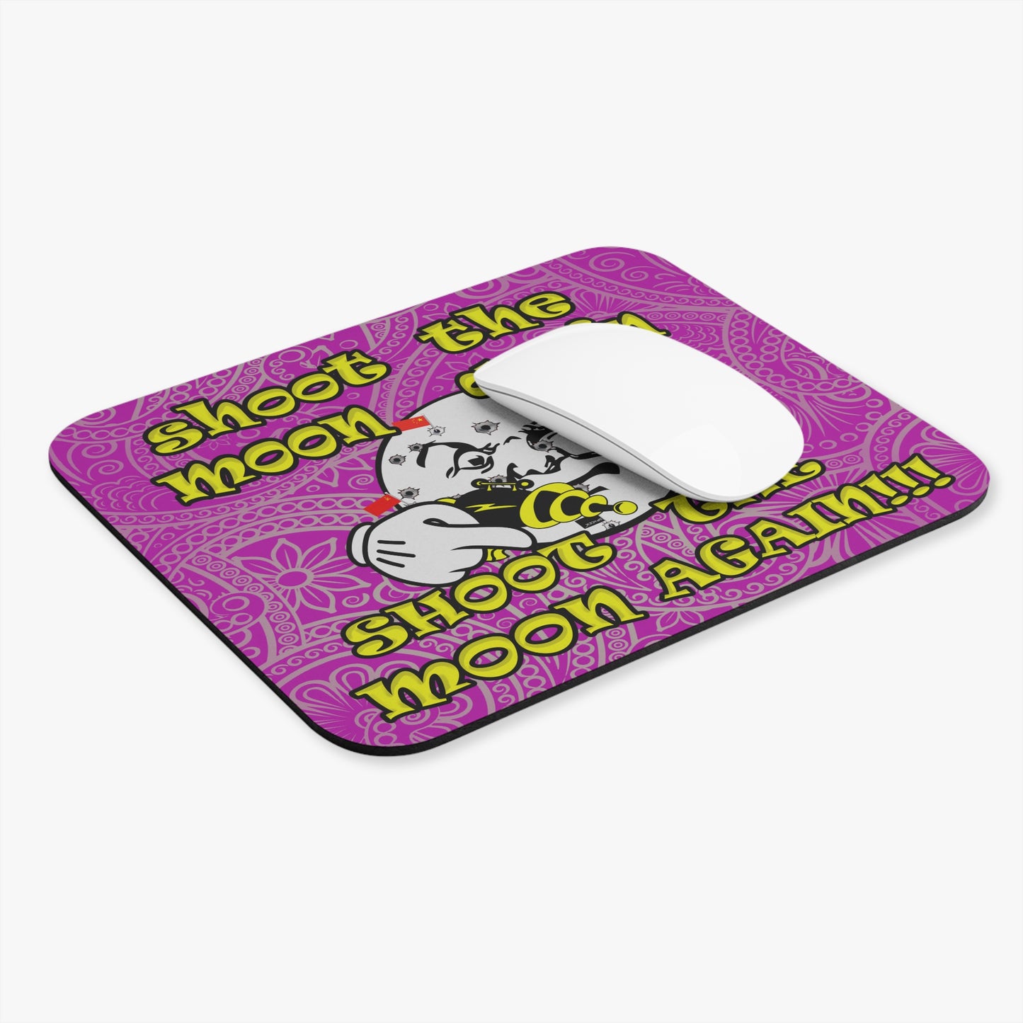shoot the moon again - Mouse Pad (Rectangle) (pink swirl)