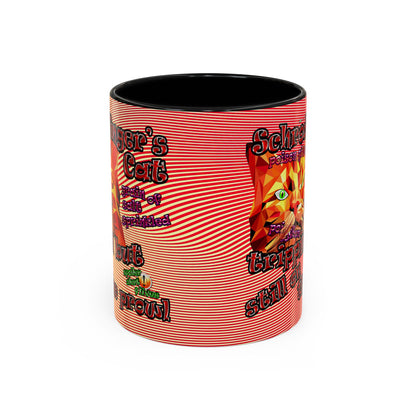 schrodinger's cat - Accent Mug (yellow-orange wave)