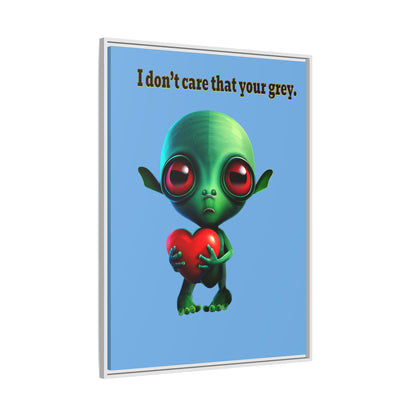 I don't care that your grey - framed canvas art (light blue)