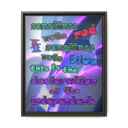 declaration of the independents - framed canvas art (grey-pink wave)