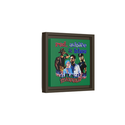 rw&b lives matter - framed canvas art (dark green)