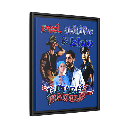 rw&b lives matter - framed canvas art (dark blue)