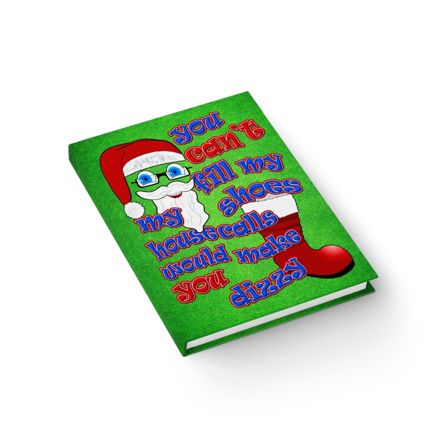 santa's shoes - journal-lined (green turf)