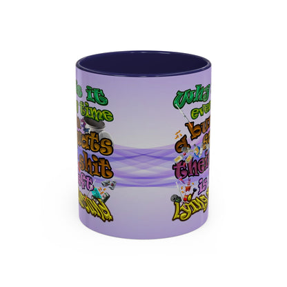 the bum's shit - Accent Mug (light blue-pink wave)