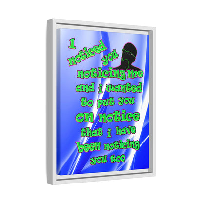 noticed you noticing - framed canvas art (blue-white wave)
