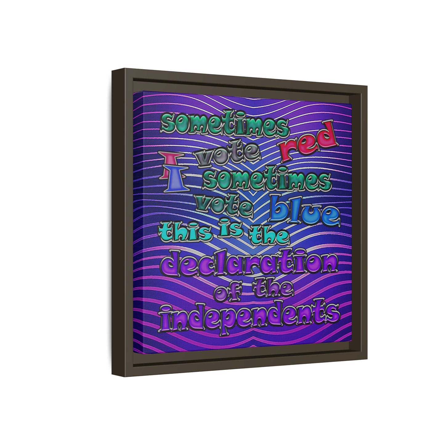 declaration of the independents - framed canvas art (purple wave)