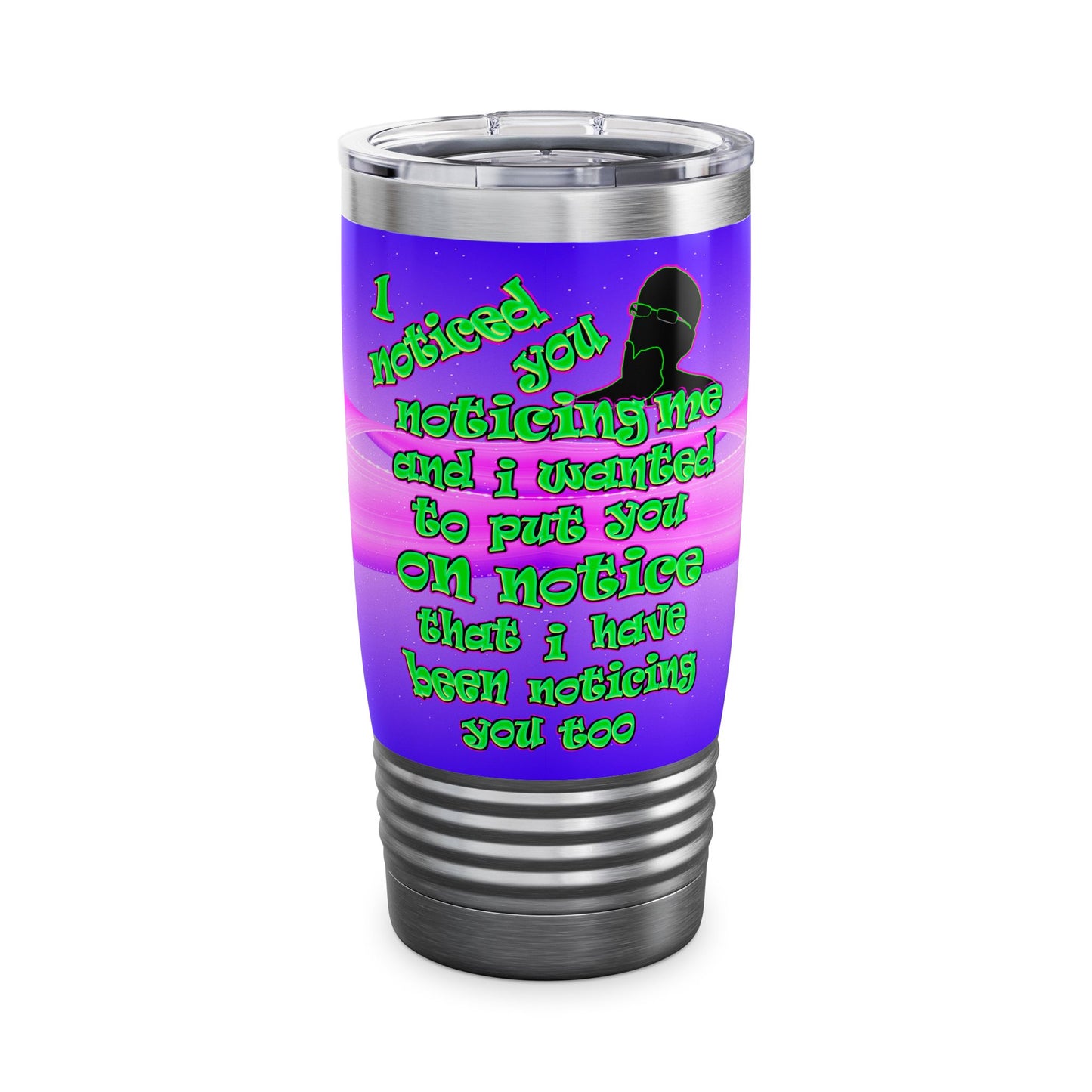 noticed you noticing - Ringneck Tumbler, 20oz (purple-pink wave)