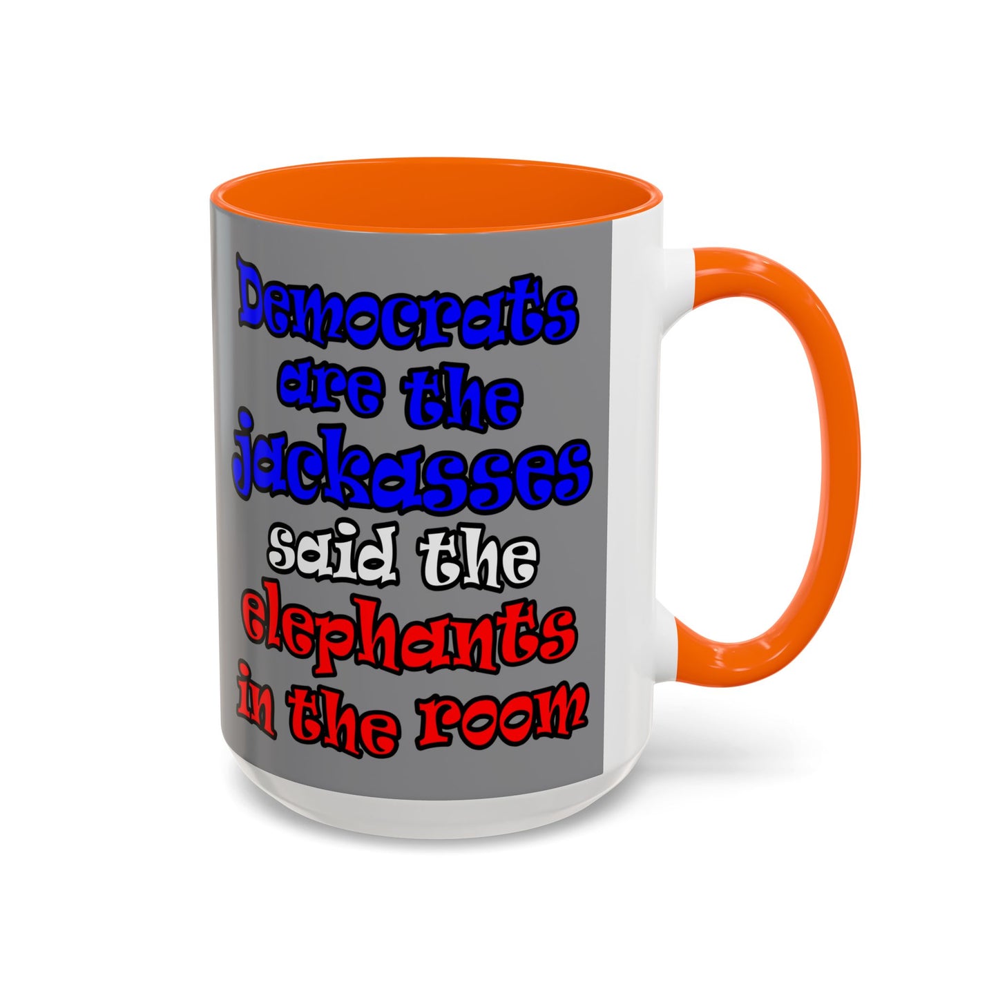 donkeys and elephants - Accent Mug (grey)