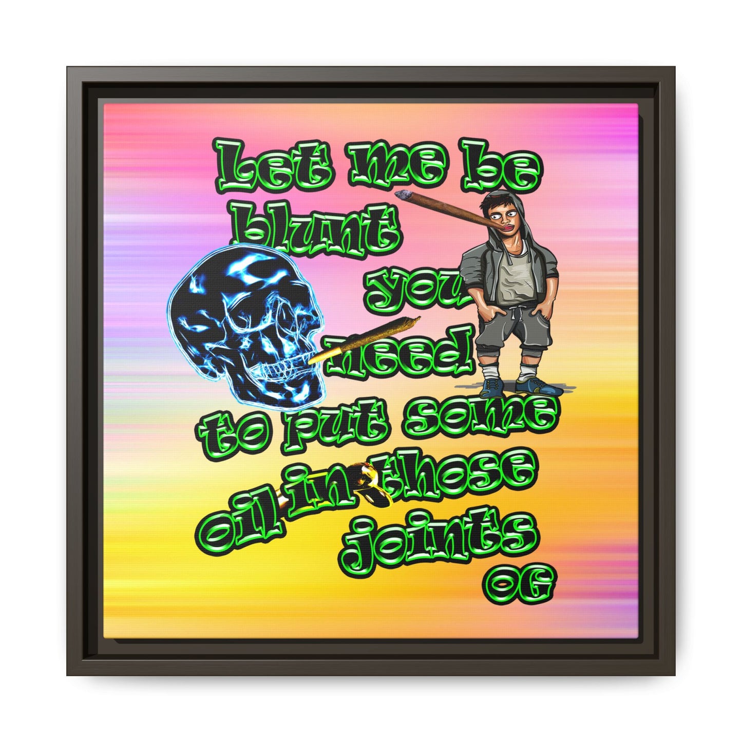 og - framed canvas art (color blur)