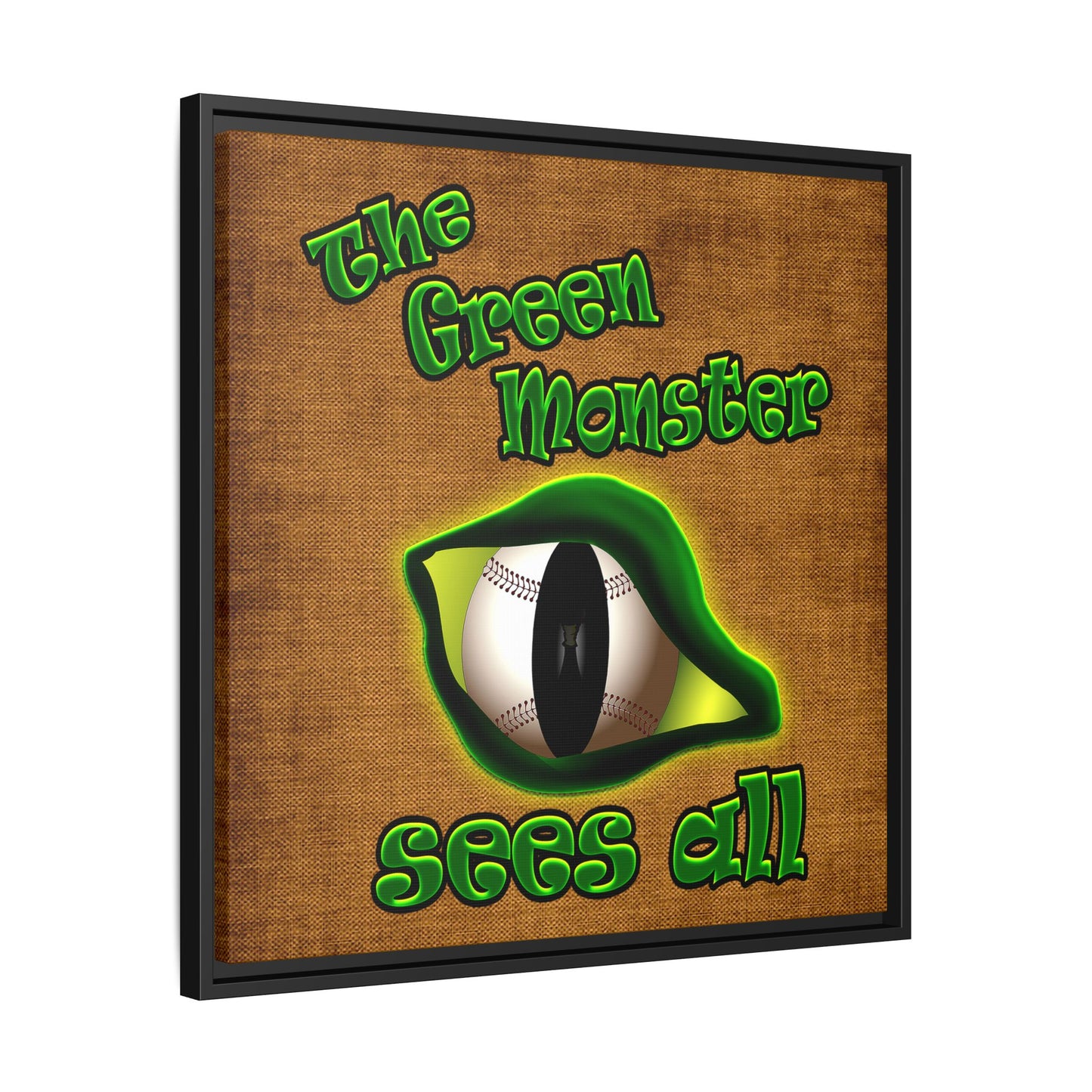 green monster - framed canvas art (brown papyrus)