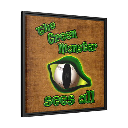 green monster - framed canvas art (brown papyrus)