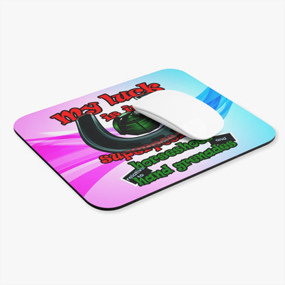 my luck - Mouse Pad (Rectangle) (light blue-pink wave)