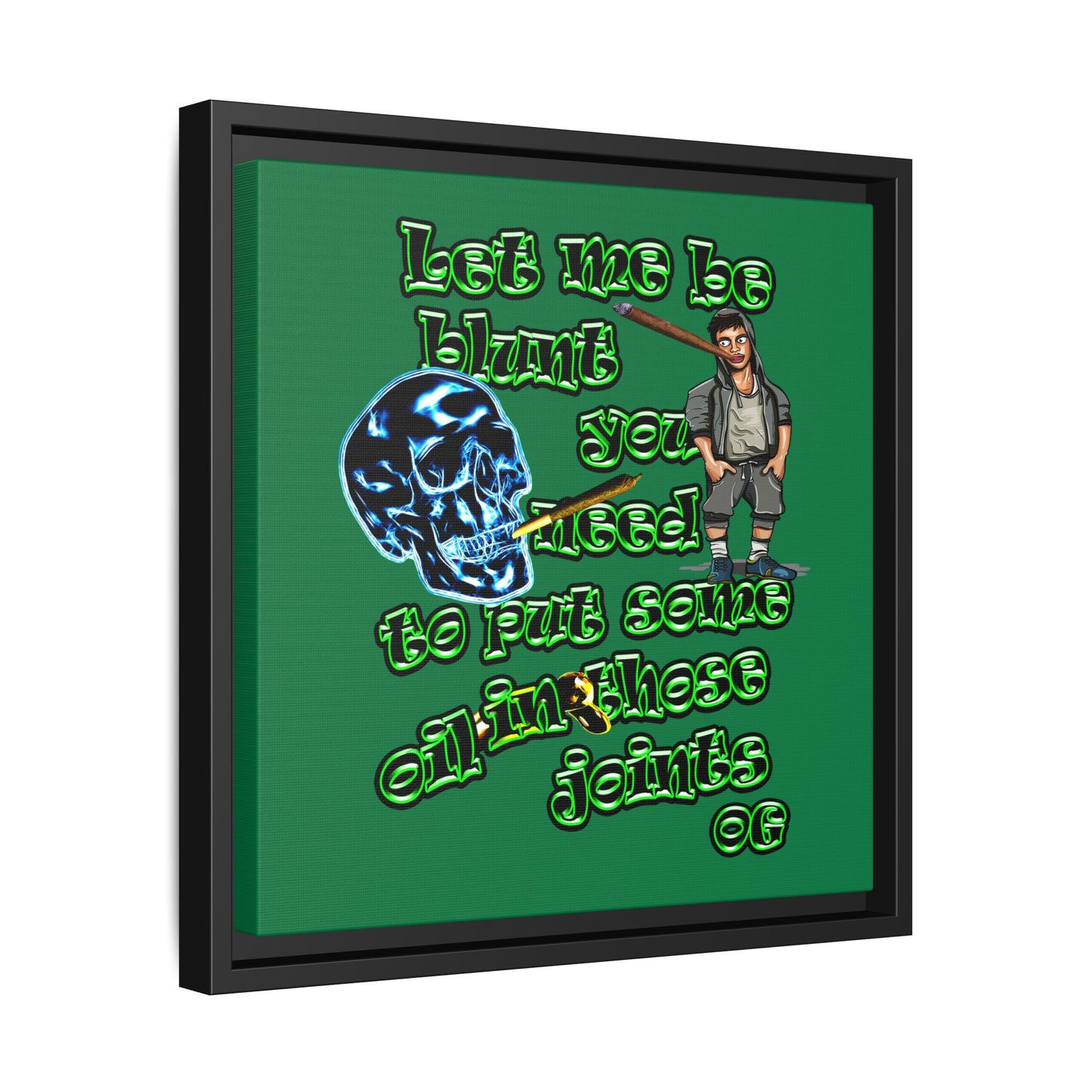 og - framed canvas art (dark green)