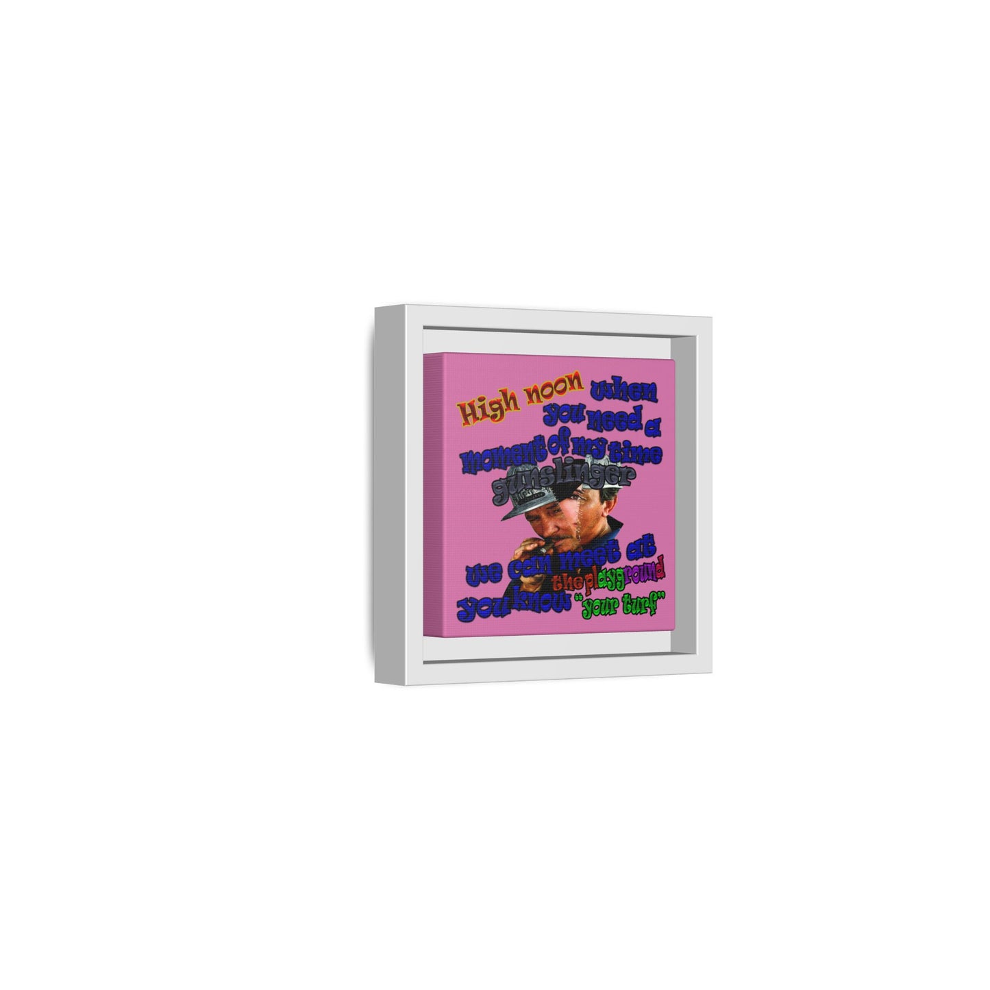 high noon - framed canvas art (light pink)