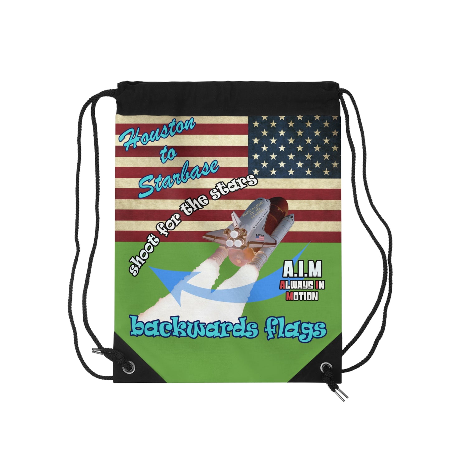 shoot for the stars - Drawstring Bag (green)