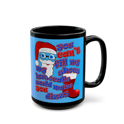 santa's shoes - Black Mug (light blue-purple wave)