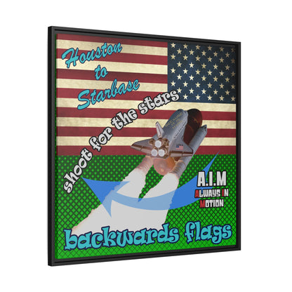 shoot for the stars - framed canvas art (logo green)