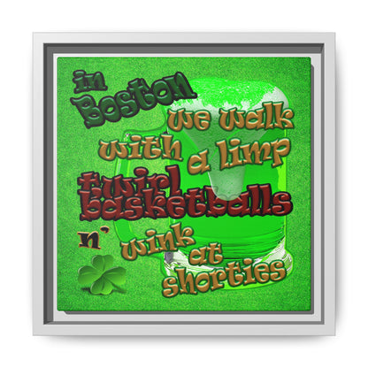 celtics logo - framed canvas art (green turf)