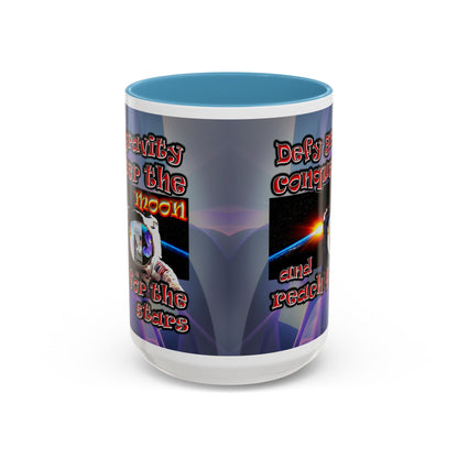 defy conquer reach - Accent Mug (grey-pink wave)