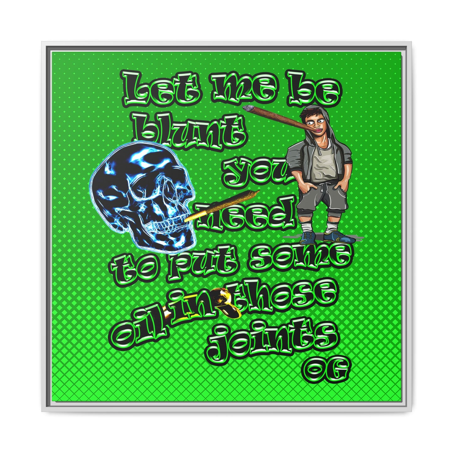 og - framed canvas art (logo green)