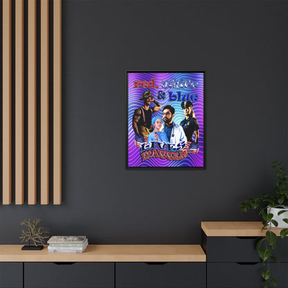 rw&b lives matter - framed canvas art (purple wave)