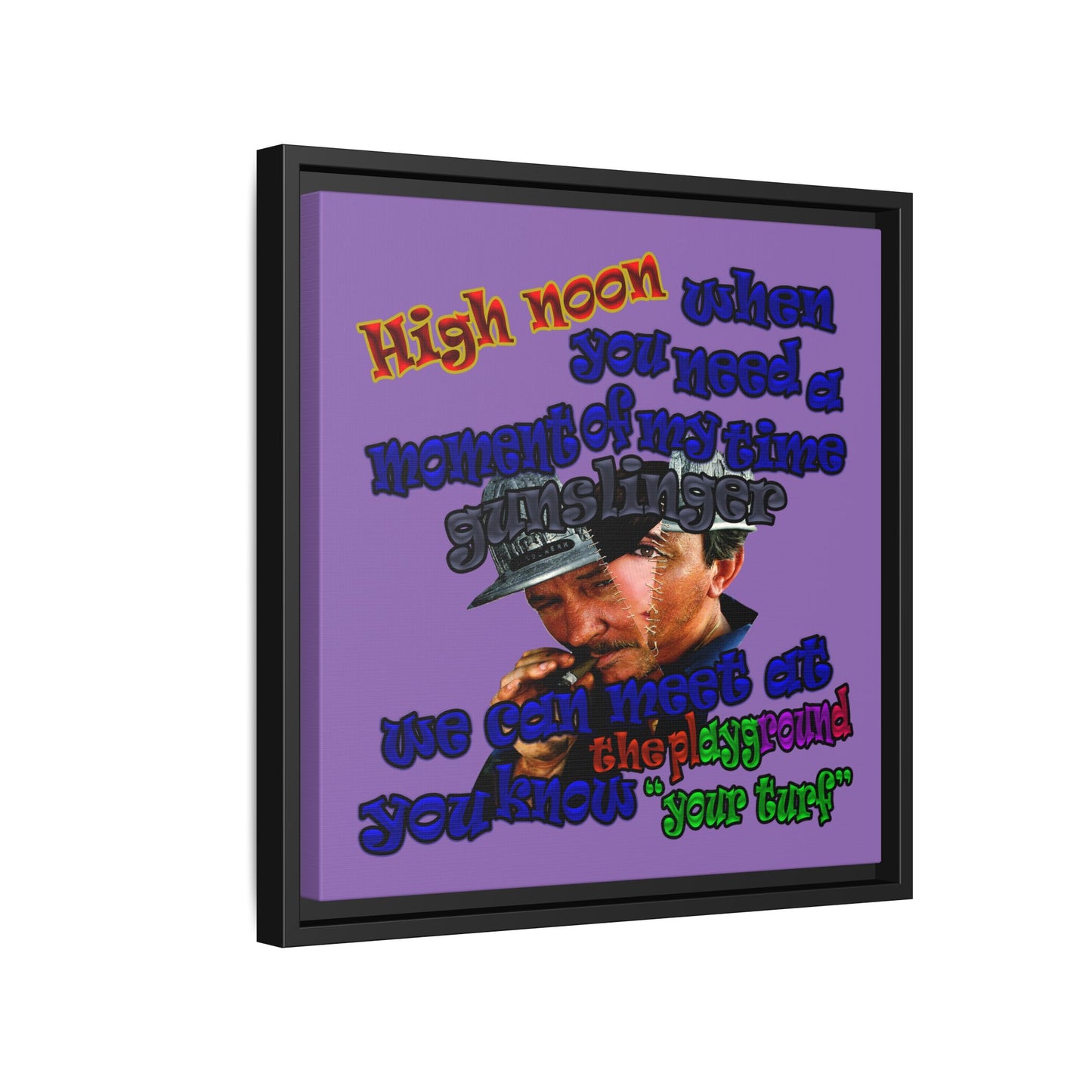 high noon - framed canvas art (light purple)