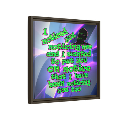 noticed you noticing - framed canvas art (grey-pink wave)