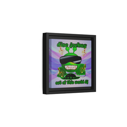 disc jockey - framed canvas art (light blue-pink wave)