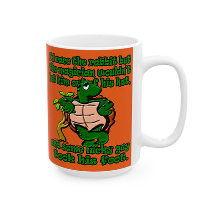 turtle race - White Mug (orange)