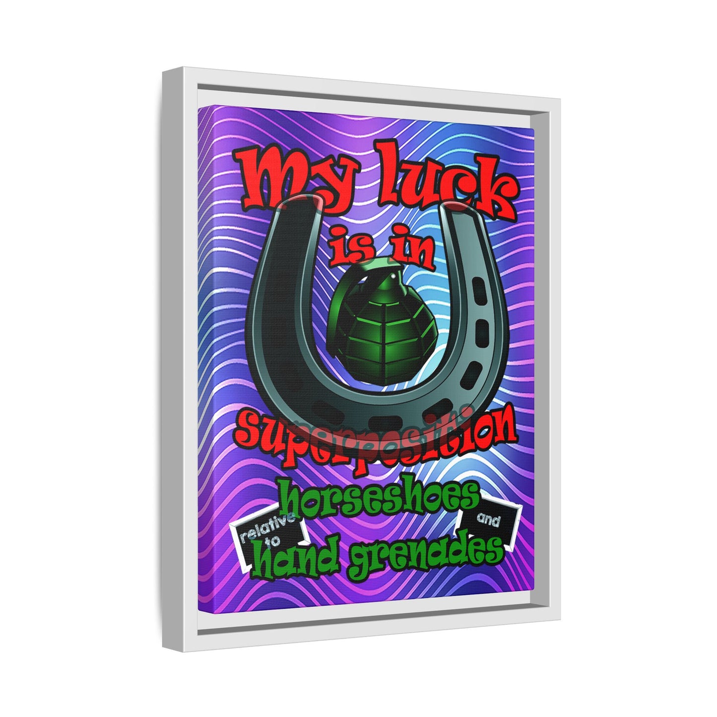 my luck - framed canvas art (purple wave)