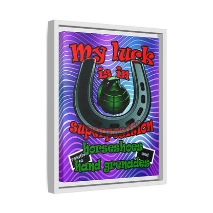 my luck - framed canvas art (purple wave)