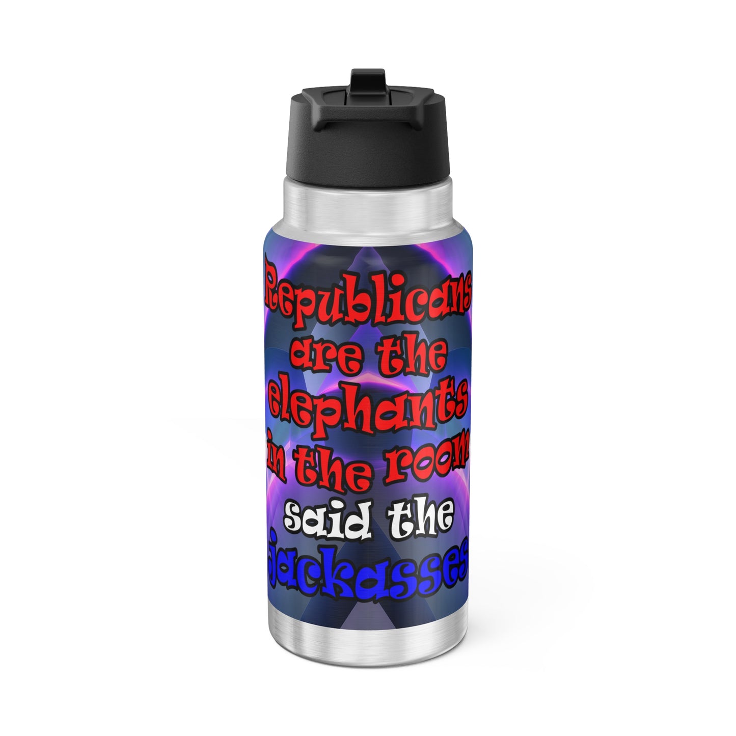 donkeys and elephants - Gator Tumbler, 32oz  (grey-pink wave)