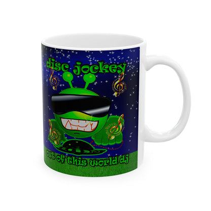 disc jockey - White Mug ('snoops' background)