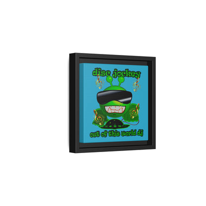 disc jockey - framed canvas art (turquoise)