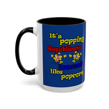 popping like popcorn - Accent Mug (dark blue)