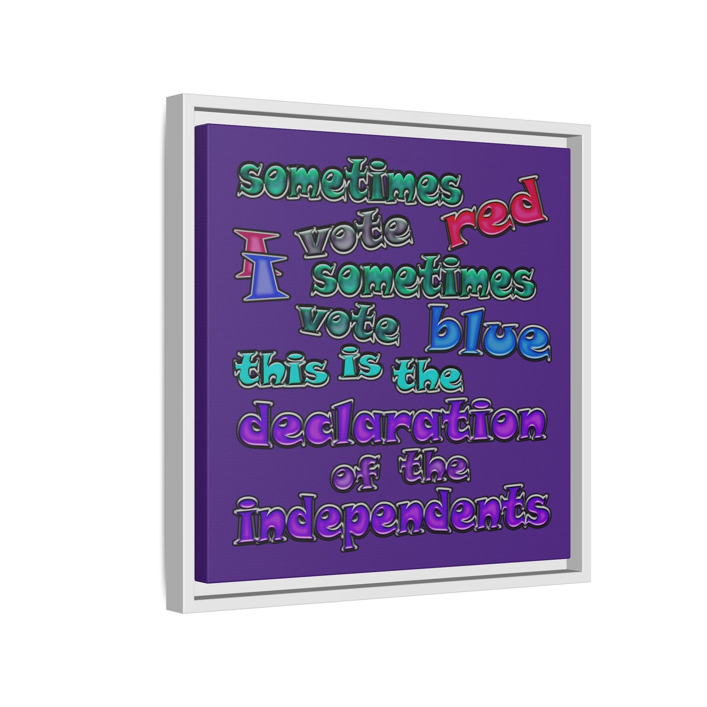 declaration of the independents - framed canvas art (purple)