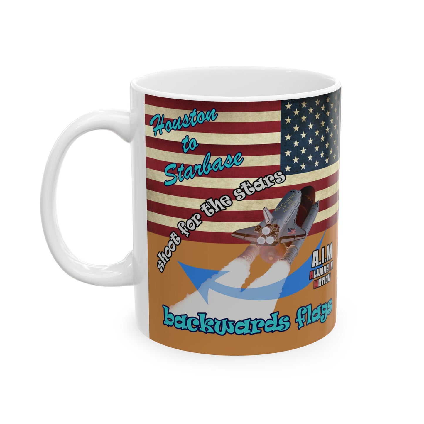 shoot for the stars - White Mug (light brown)